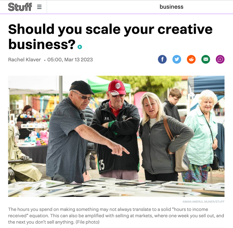 Stuff Article - Should you scale your creative business?